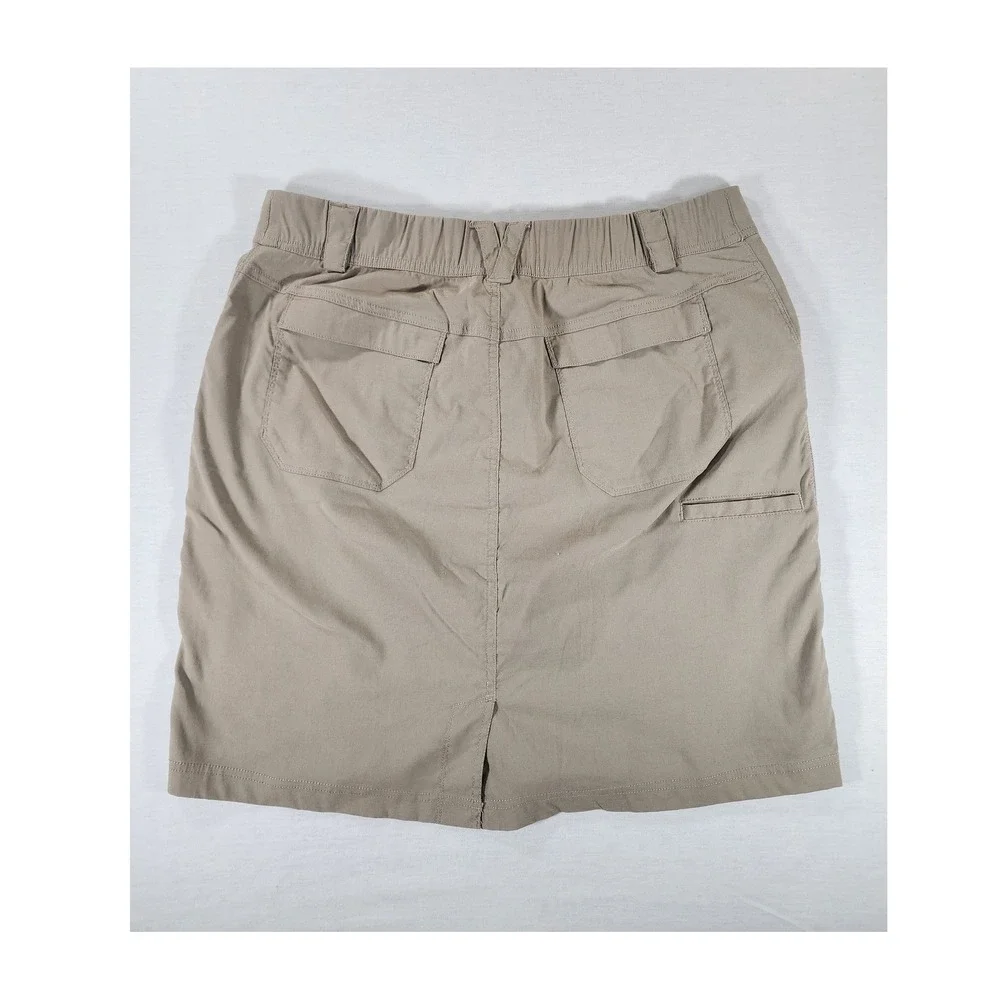 Duluth Trading Co Skort Women 12 Dry on the Fly Tan Nylon Blend Hiking Outdoor
